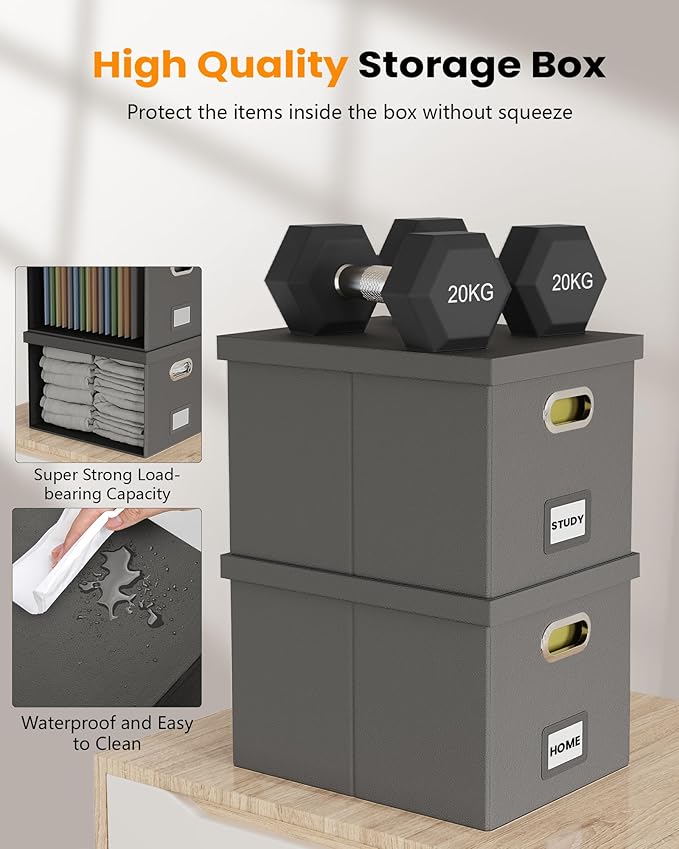 Oterri File Organizer Box with Lid, Portable Hanging File Box - Image 4