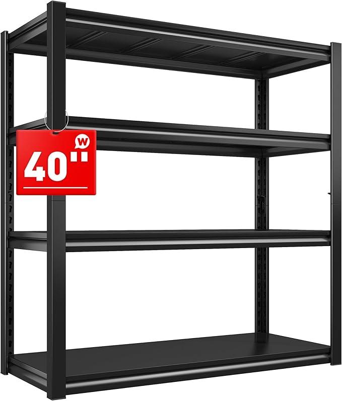 Raybee 40" W Garage Shelving, Storage Shelves 56.9" H, Metal Shelving Heavy by Raybee