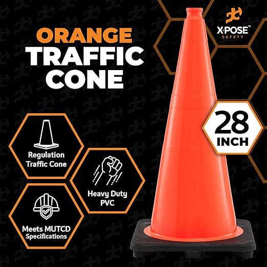 Xpose Safety 28 Inch Orange Traffic Cones - Image 4
