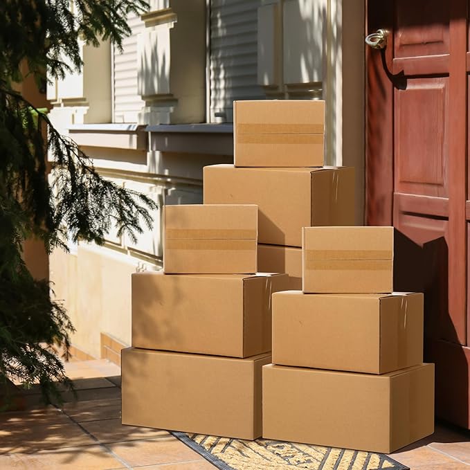 Outus 32 Pack 4 Sizes Shipping Boxes Mailers Corrugated Cardboard Box Kraft - Image 7