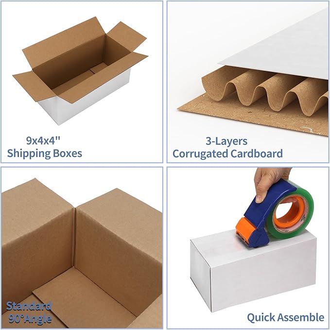 Hoikwo 9x4x4 Shipping Boxes Set of 25 - Image 3