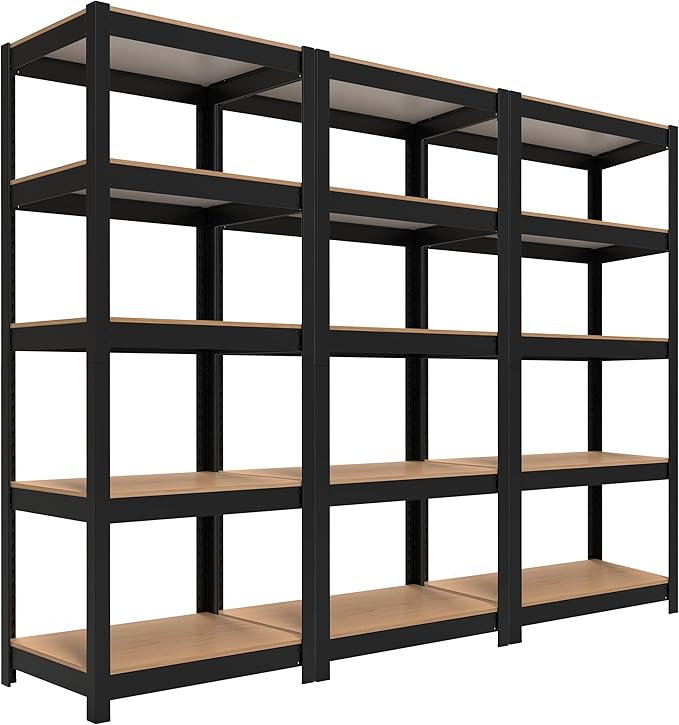 HOMEDANT House 5 Tier Laminated Metal Shelving Unit Adjustable Storage Utility by TheBestOrganizingSolution