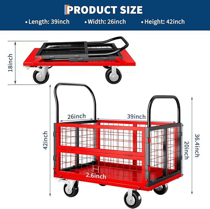 6in1 Foldable Platform Truck Cart - Image 4
