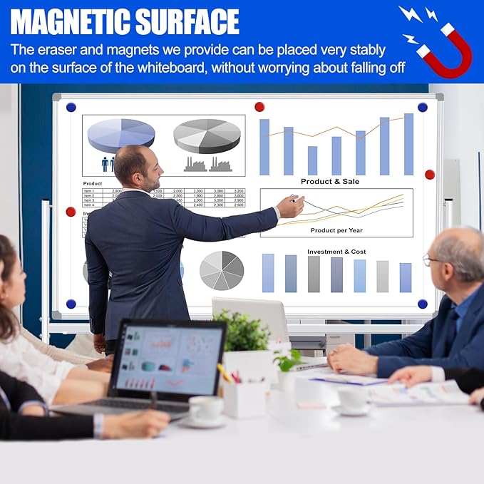 Double-Sided Rolling Whiteboards on Wheels 72 X 48, Large Dry Erase Board - Image 5