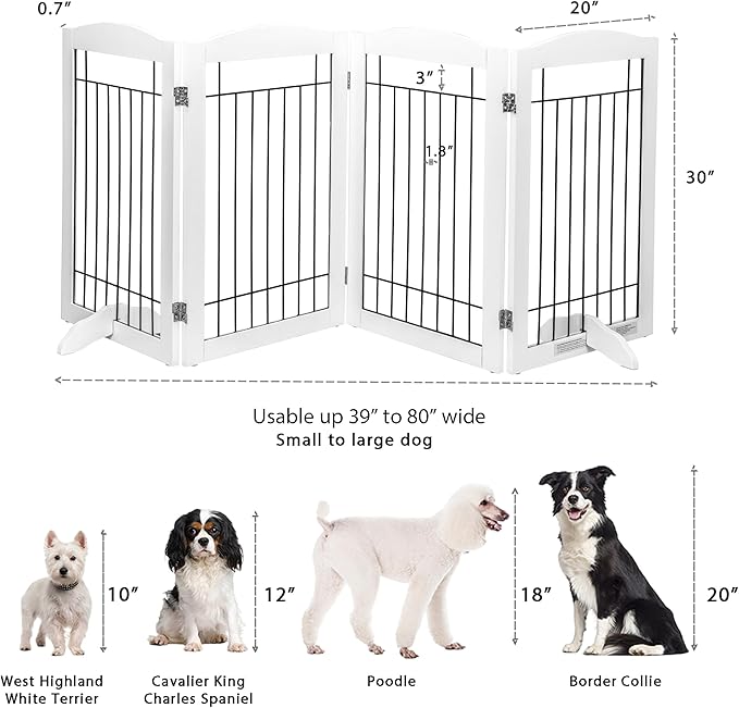 Spirich Free Standing Foldable Wire Pet Gate - Image 4