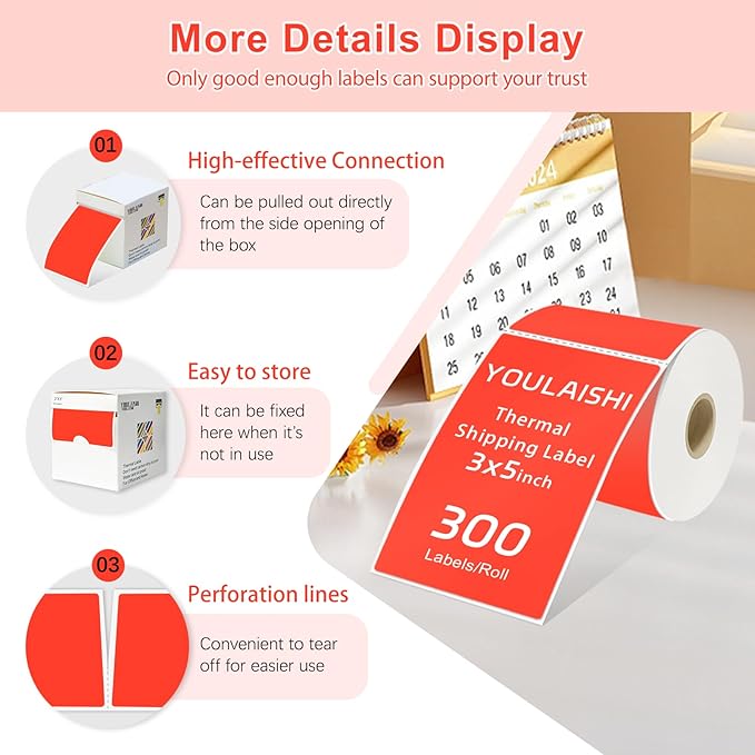 3 X 5 Inch Printable Rectangle Color Coding Labels, 300 Per Roll Adhesive Color - Image 4