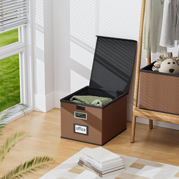 Huolewa Faux Leather File Organizer Box - Image 5