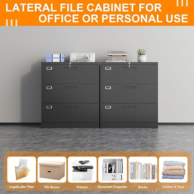 Lateral File Cabinet, Metal Filing Cabinet - Image 6
