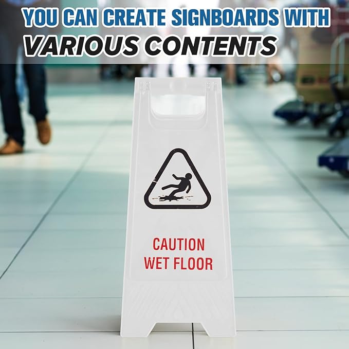 6 Pack 24 Inch Blank Floor Sign White A-frame Foldable Caution Sign Write-On - Image 5