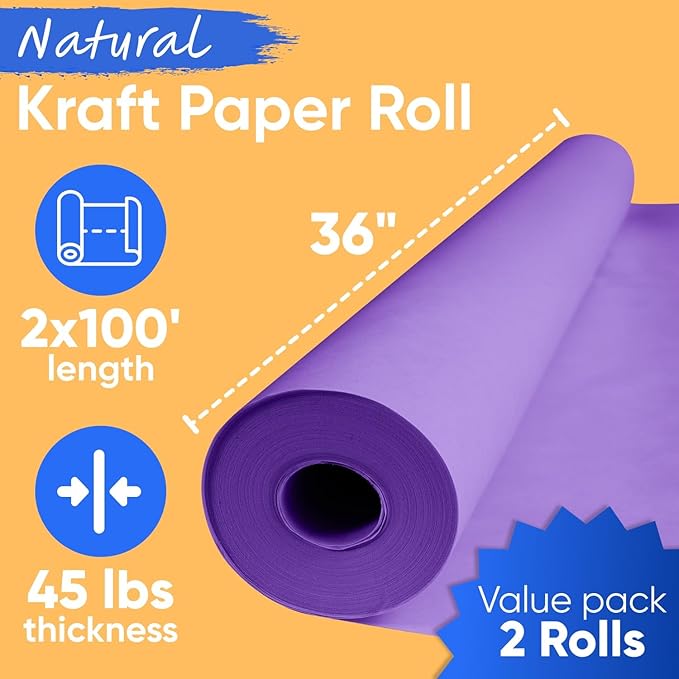 36" x 1200" Lilac Kraft Paper Roll - Image 3