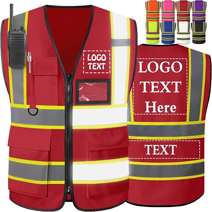 Custom Safety Vest High Visibility Customize Class 2 by YAEILOV