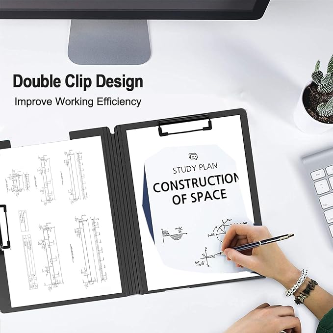 2 Pack Foldable Clipboards, A4 Office Clipboard Folder - Image 2