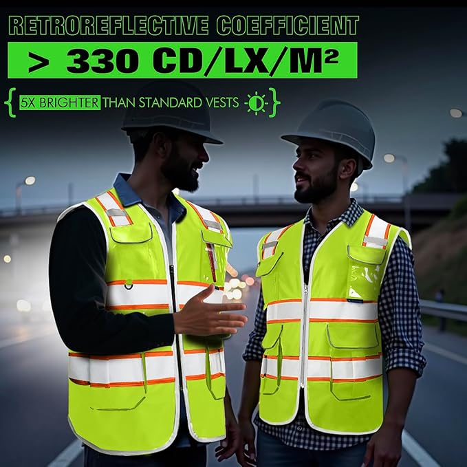 BeautyWill Custom Logo 10/20 Pack Safety Vest Class2 High Visibility Vest - Image 4