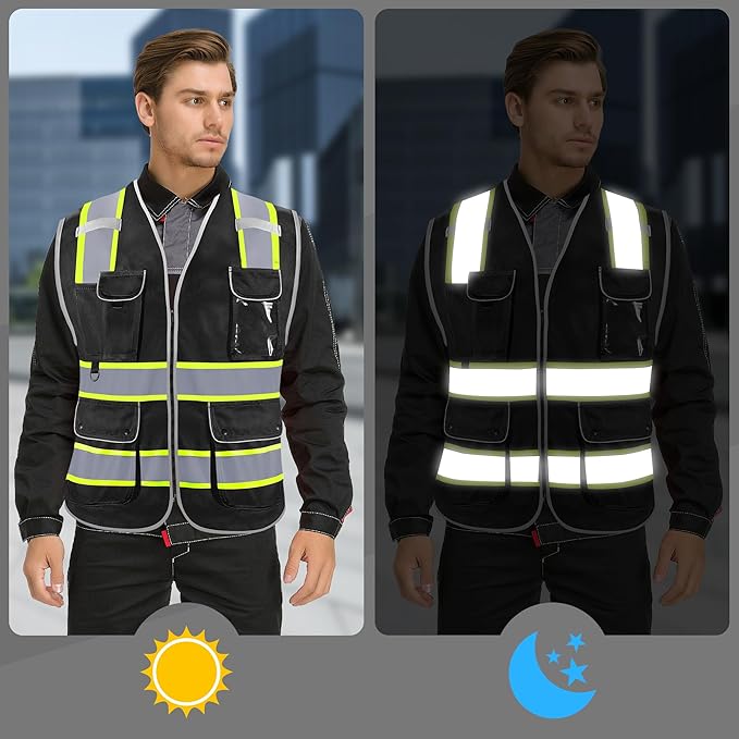 Reflective Safety Vest for Men Women, High Visibility Safety Vest - Image 4