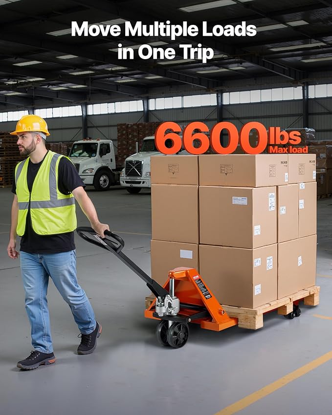 VEVOR Pallet Jack, 6600 lbs Load Capacity, Manual Pallet Truck - Image 2
