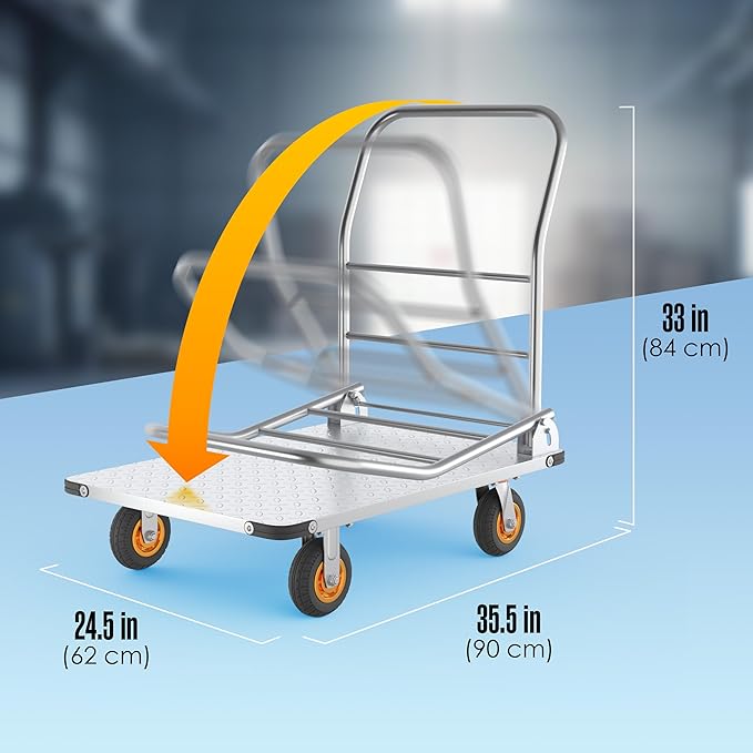 Push Cart Dolly, Flat Cart, Flatbed Platform Trucks - Image 2