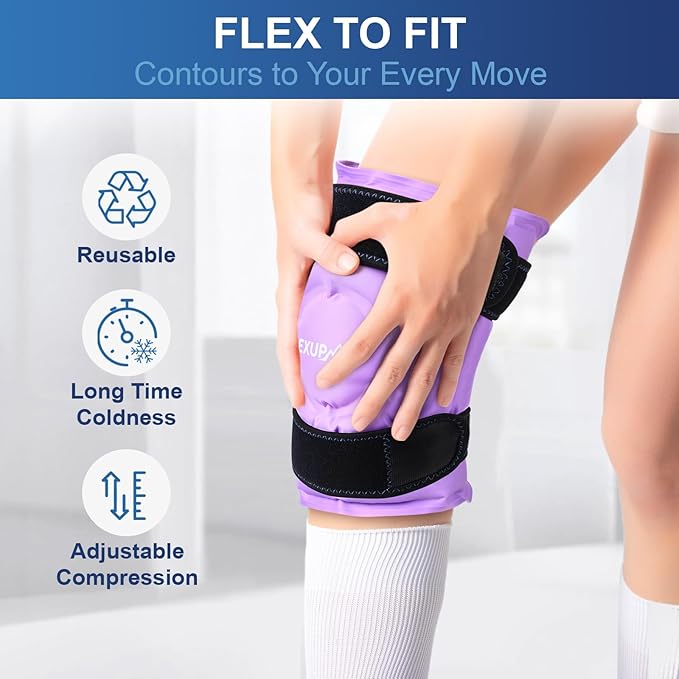 APEXUP Ice Pack for Knee Pain Relief, Large Reusable Wrap After Surgery - Image 3