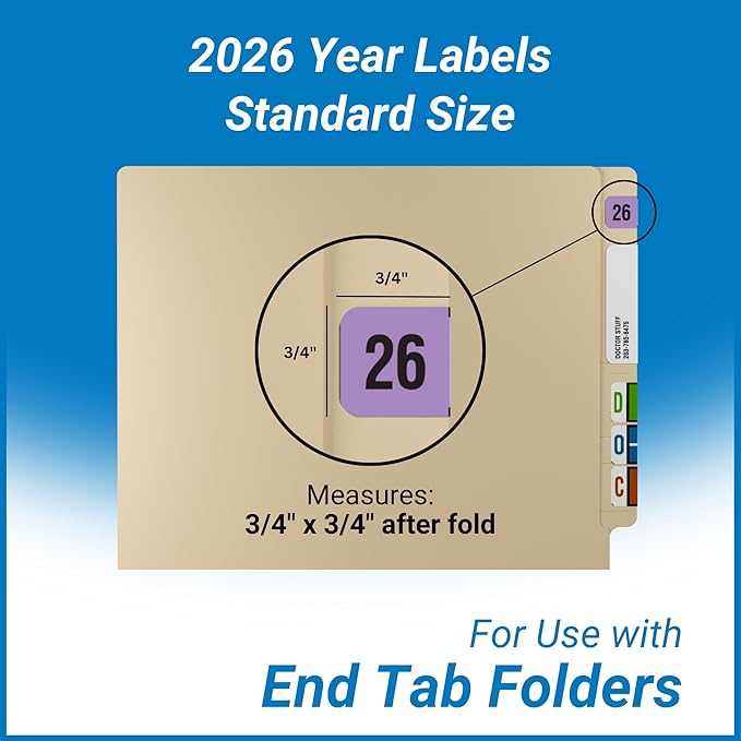 2026 Year Labels, Doctor Stuff 2026 Chart Stickers, Fluorescent Violet Color - Image 3