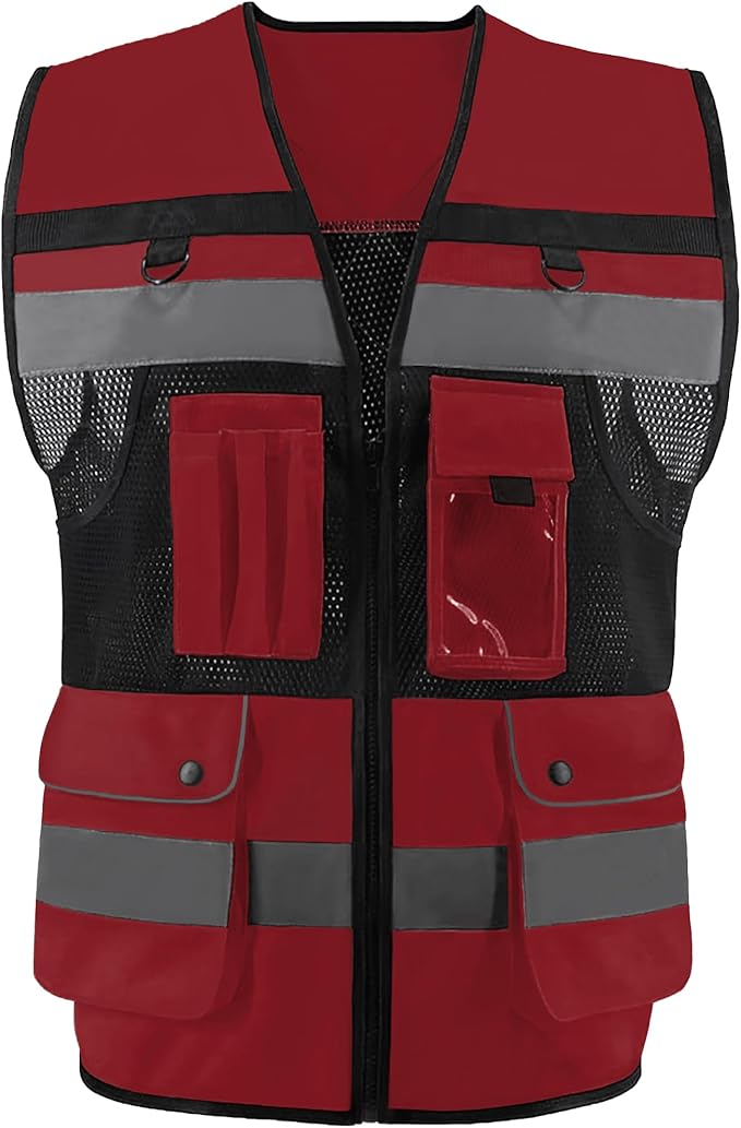 Safety Vest High Visibility Reflective Construction Vest by OPLERAI