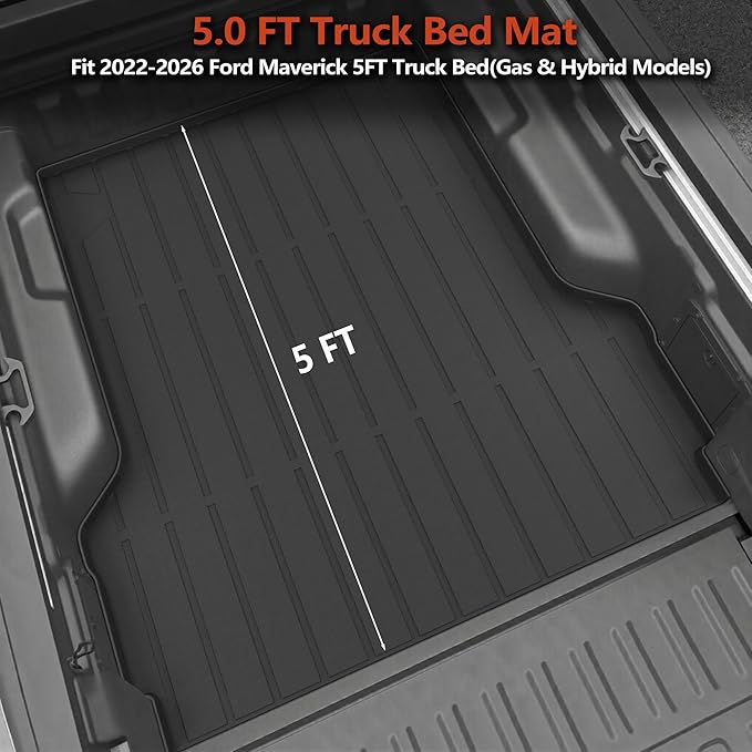 KARPAL Truck Bed Mat for Ford Maverick 2022-2026 Hybrid & Gasoline, All Weather - Image 2