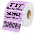 3" x 2" Thermal Labels Stickers Purple, Square Thermal Shipping Stickers by BriCabel