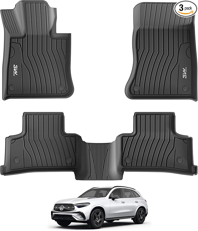 3W Floor Mats for Benz GLC 2023-2026, TPE All Weather Custom Fit Floor Liner by 3W
