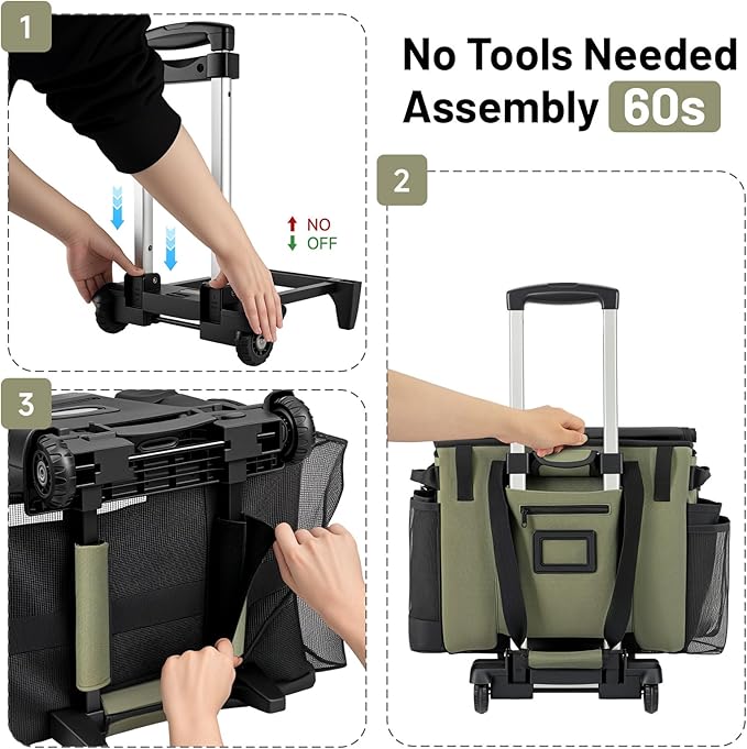 Large Cleaning Caddy for Cleaning Supplies Organizer, Rolling Cleaning Caddy - Image 6