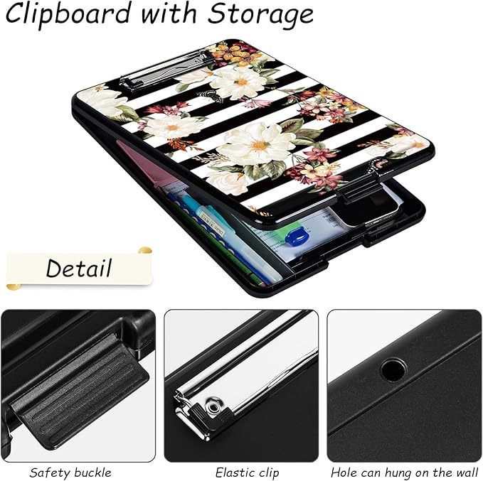 Clipboard with Storage, High Capacity Plastic Storage Clipboard with Low - Image 3