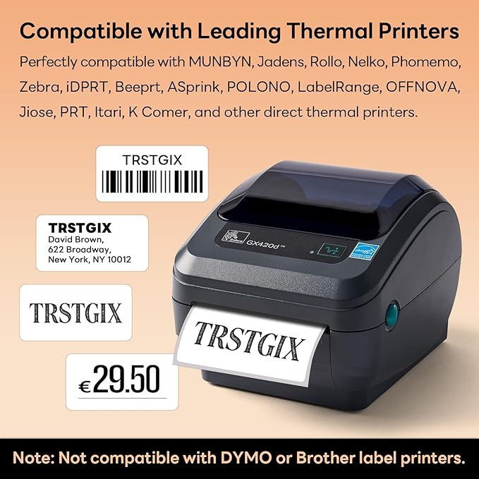 2" x 1" Direct Thermal Labels, Strong Adhesive Barcode & Address Stickers - Image 3