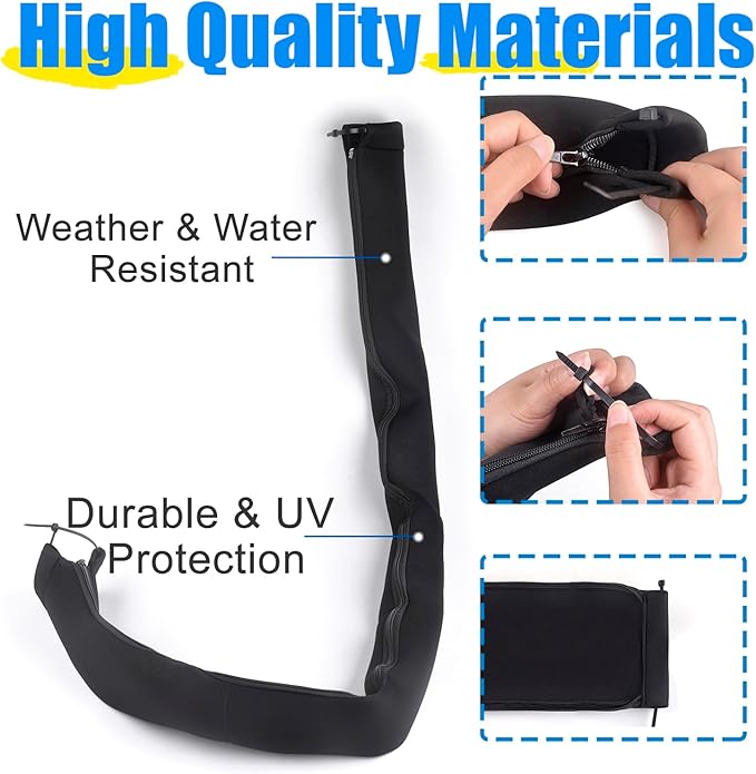 2PCS 48-Inch Zippered Rigging Sleeve Trolling Motor Sleeve Management Sleeve - Image 2