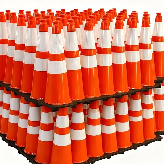 BESEA 28 Inch Orange PVC Traffic Cones by BeSea