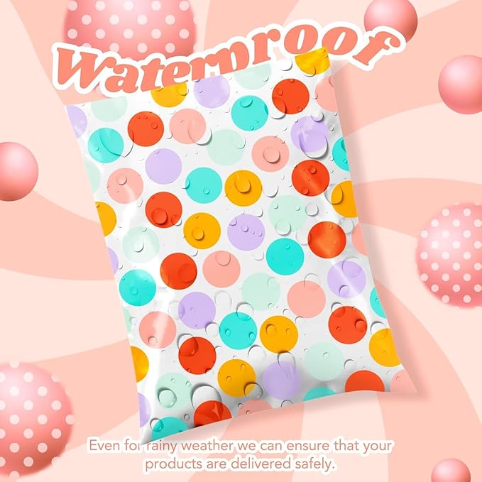 Metronic Cute Poly Mailers 6x9" 1200Pcs, Colorful Polka Dots Shipping Bags - Image 4