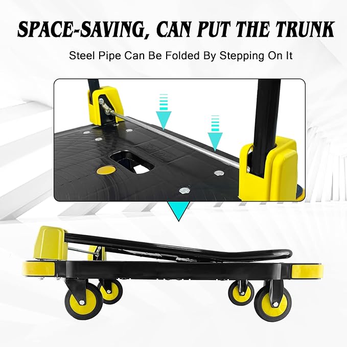 Platform Truck Cart 1000LBS Chinco Star Folding Push Cart Dolly Portable Moving - Image 5