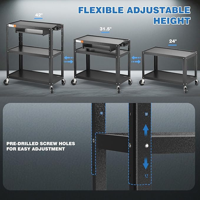 Extra Large Rolling Computer Cart - Image 4