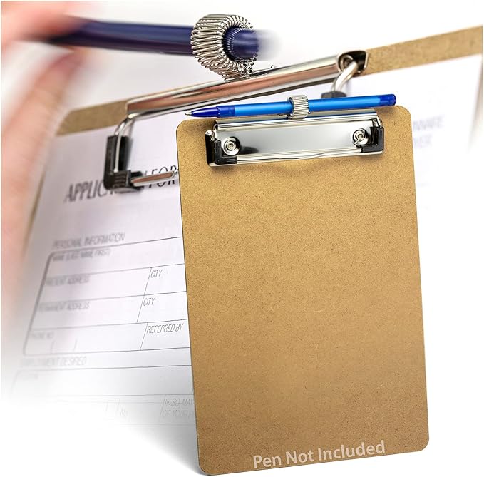 Officemate Wood Clipboard, Memo Size, Low Profile Clip by Officemate