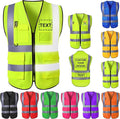 Custom Safety Vest for Men High Visibility Protective Workwear 5 Pockets Class 2 by YAEILOV