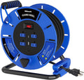 80 FT Retractable Extension Cord Reel, 14AWG Heavy Duty Power Cord by Wilawels