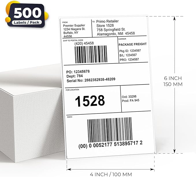 White Direct Thermal Labels 4 × 6 Inch Vinyl Self-Adhesive Fanfold Shipping - Image 7