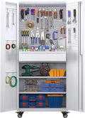 Metal Storage Cabinet with Drawers, Locking Garage Tool Cabinets on Wheels with by GANGMEIMENTALSTORAGECABINET