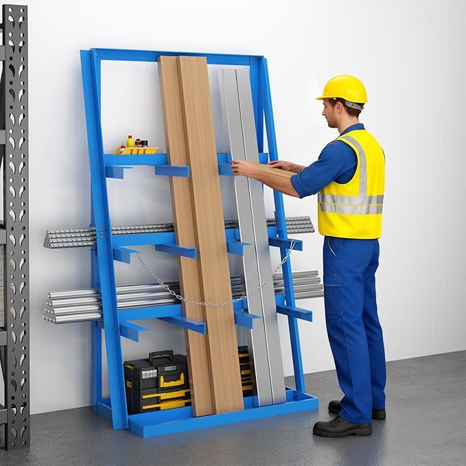 Vertical Bar Rack, 3000 Lbs Weight Capacity, Steel Bays Long Parts Storage Rack - Image 7