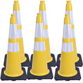 BESEA 6PACK 28 inch Traffic Safety Cones Yellow Road Parking Cones 28" Heavy by BeSea