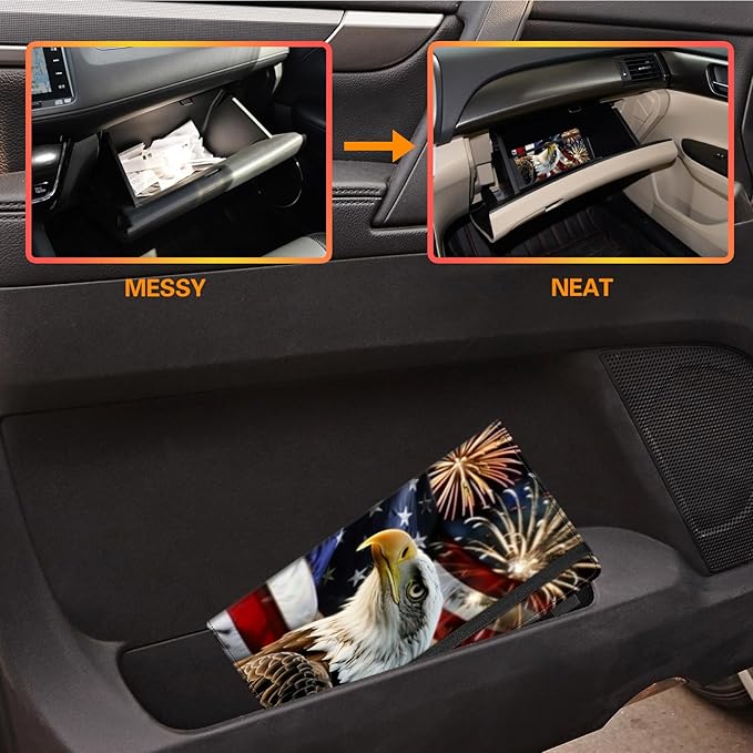 Car Registration and Insurance Holder, Leather Vehicle Glove Box Organizer - Image 6