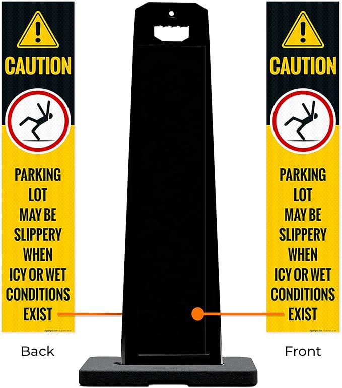 Caution Parking Lot May Be Slippery When Icy Or Wet Conditions Vertical Panel - Image 5