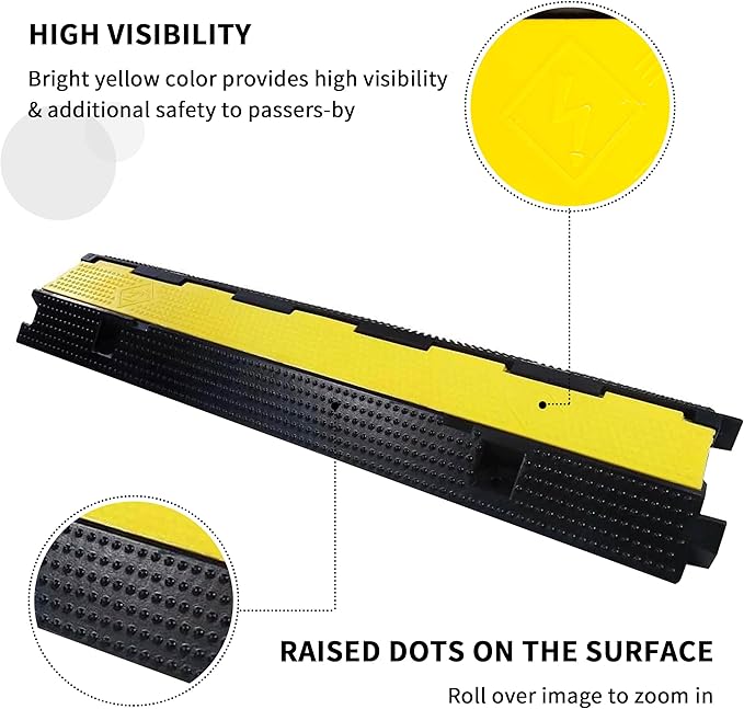 Cable Ramp Cable Protector Ramps Wire Hose Protective 1 Channel Traffic Rubber - Image 4