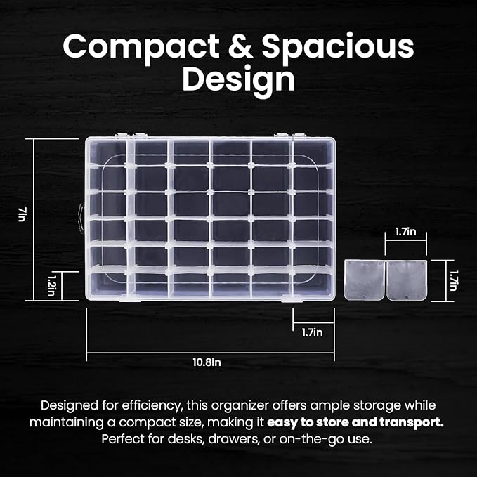 4pack 36 Grids Plastic Clear Organizer Box Bead Storage Containers - Image 2