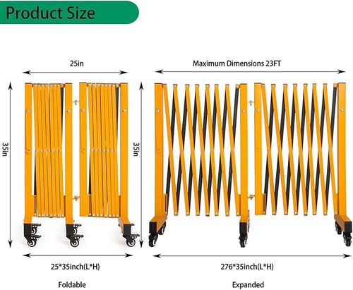 23FT Industrial Expandable Barricade Folding Security Gate - Image 2