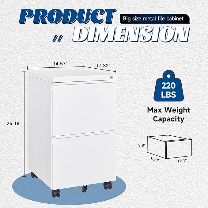 2 Drawers Vertical File Cabinet - Image 3