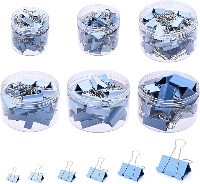 Temiary 208 Pcs Metal Binder Clips, Micro Binder Paperwork Clip, Morandi by Temiary