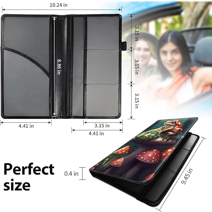 Car Registration and Insurance Holder, Leather Car Glove Box Organizer - Image 5
