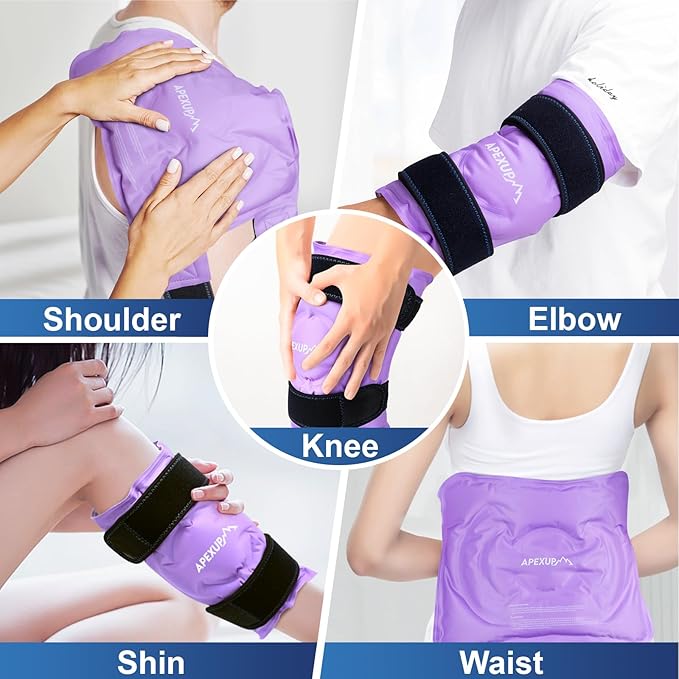 APEXUP Ice Pack for Knee Pain Relief, Large Reusable Wrap After Surgery - Image 7